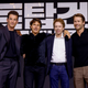 Tom Cruise poses with the producer and cast of "Top Gun: Maverick" during an event in South Korea.